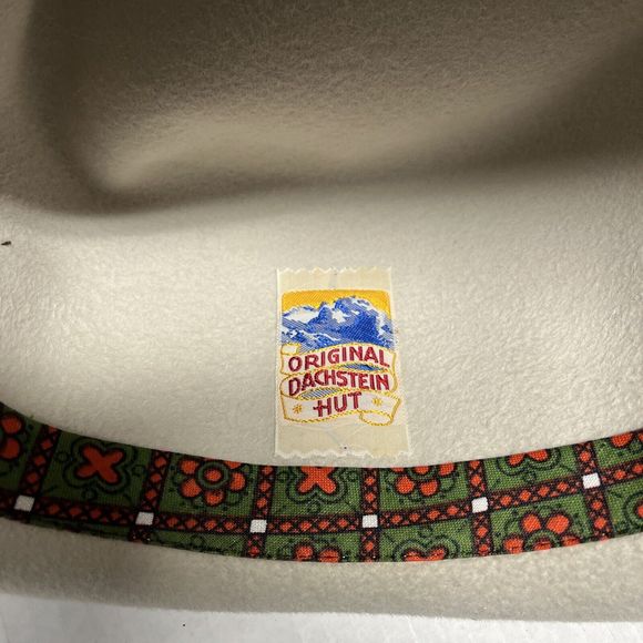 Original Dachstein Hut Vintage 100% Fur Felt  Cream Size O/S - Picture 5 of 7